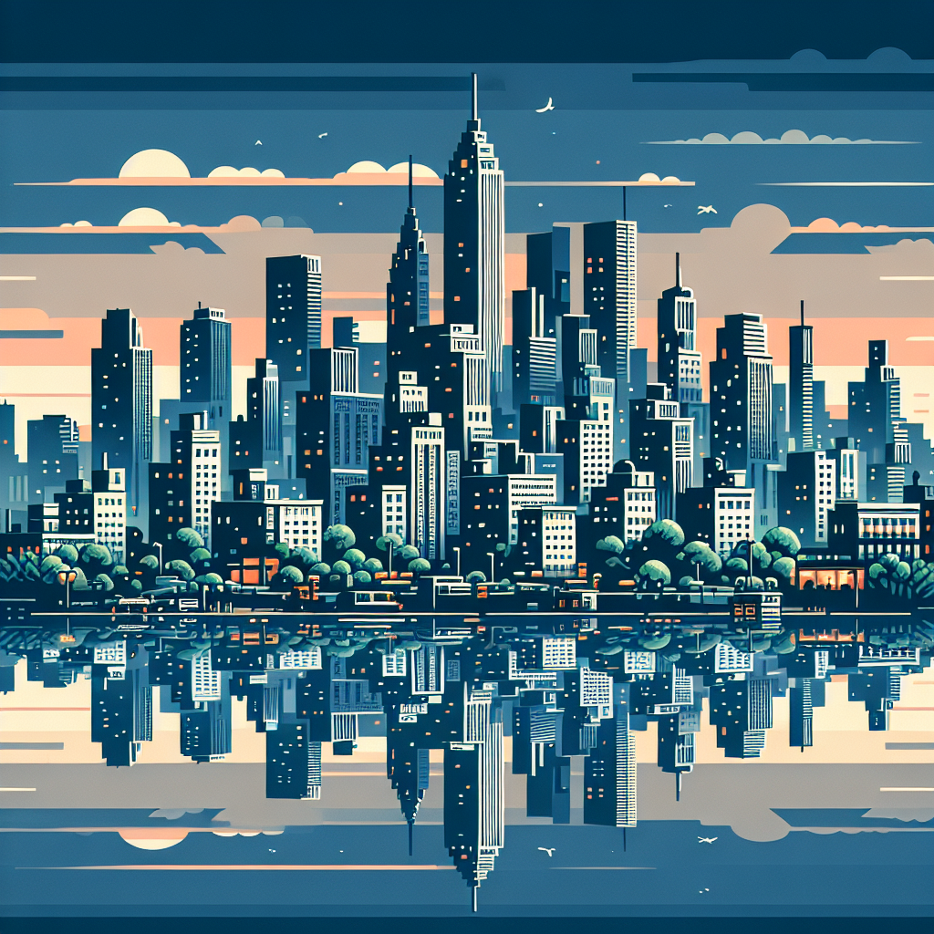 Liberty City skyline at dusk