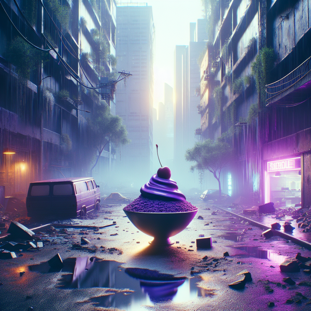 Mysterious, unmelting purple dessert