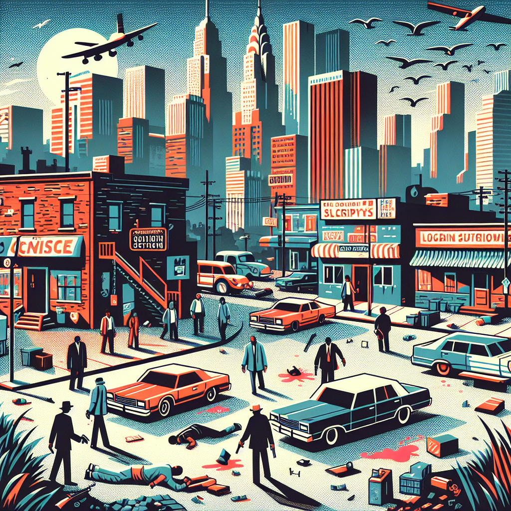 Gritty urban crime scene