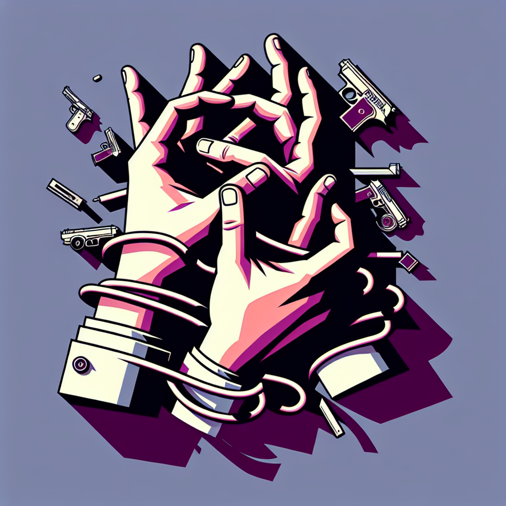 Intertwined hands in shadows