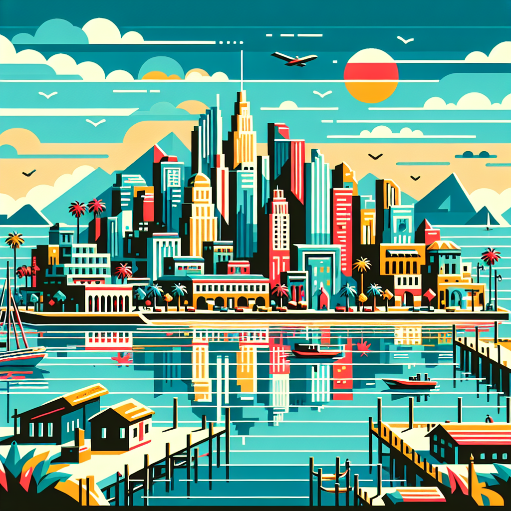 Vibrant Vice City skyline