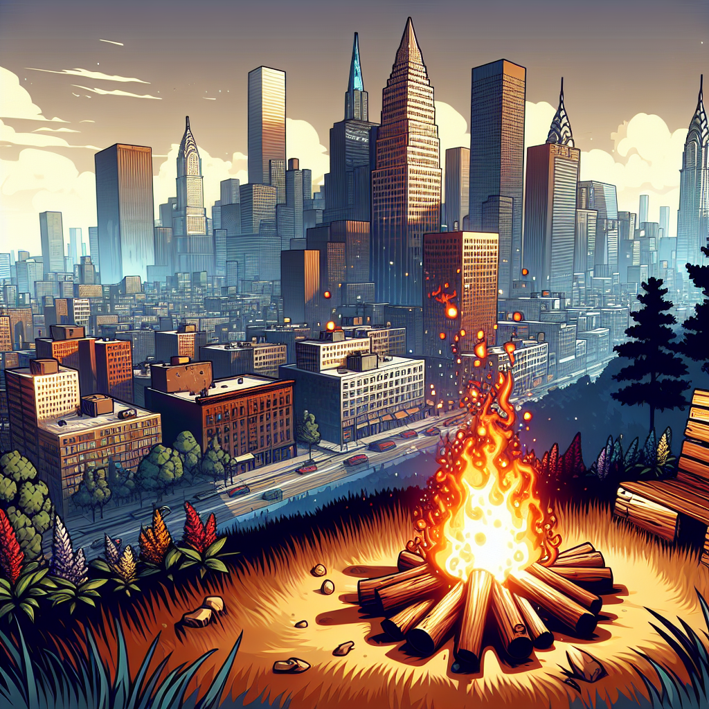 Campfire with heat distortion