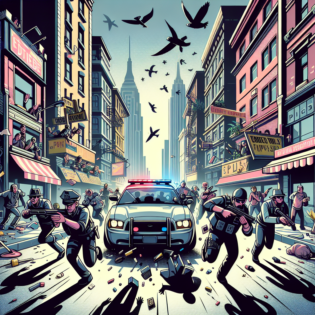 Dynamic police chase scene