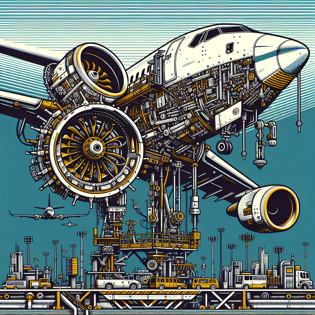 Intricately detailed aircraft landing gear