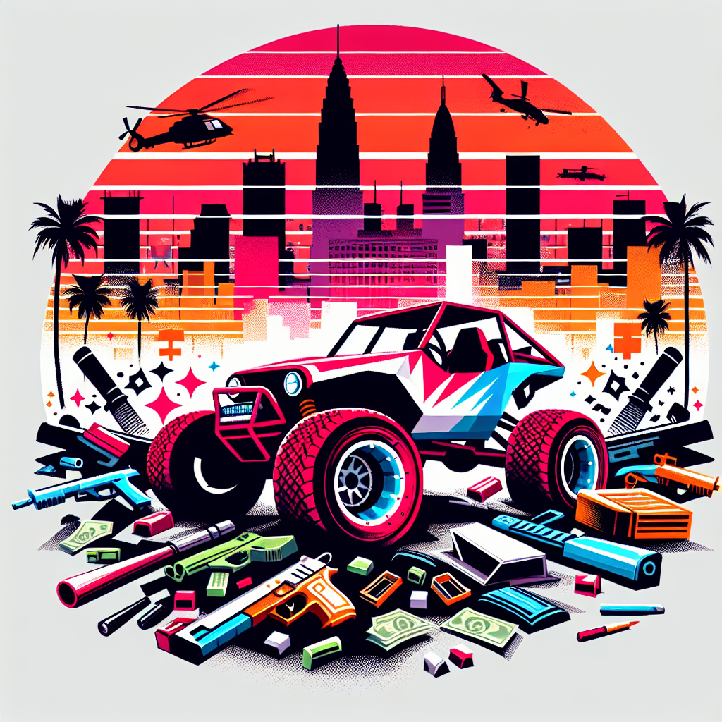 Vividly colored off-road buggy