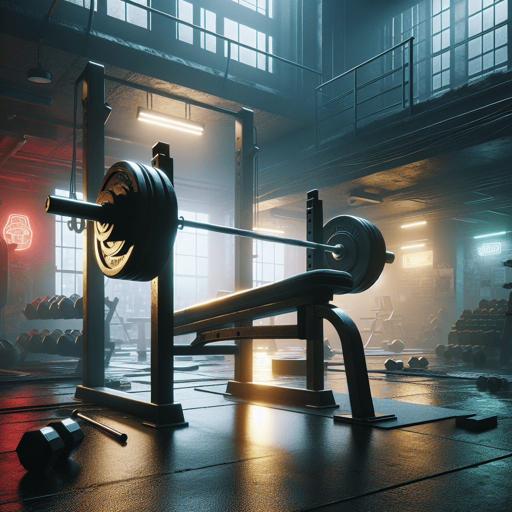 Gym bench press scene