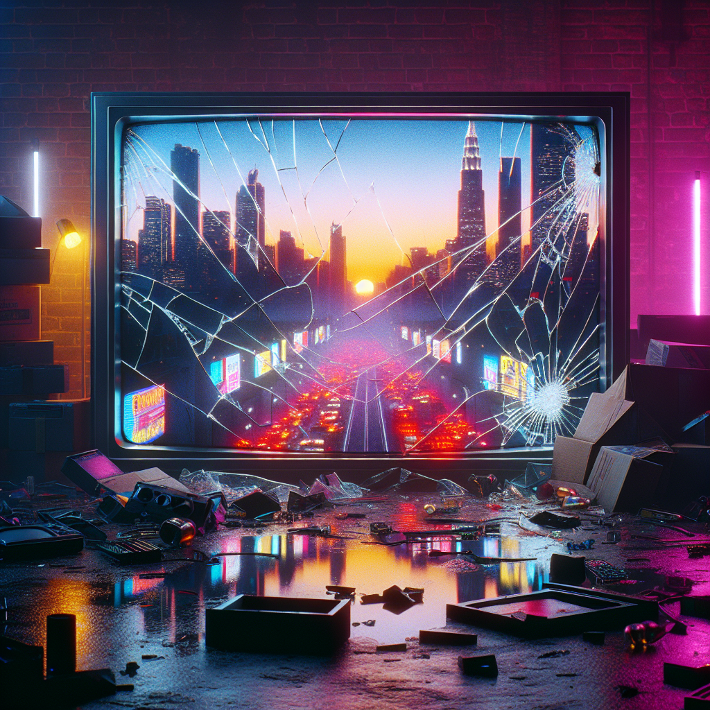 Shattered glass video screen