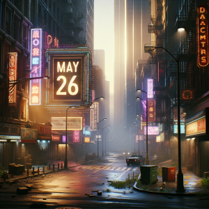 Giant calendar marked "May 26