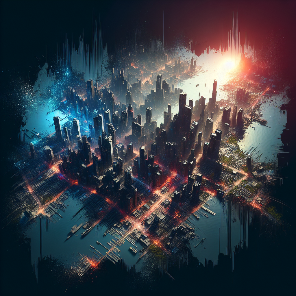 Fragmented cityscape map design